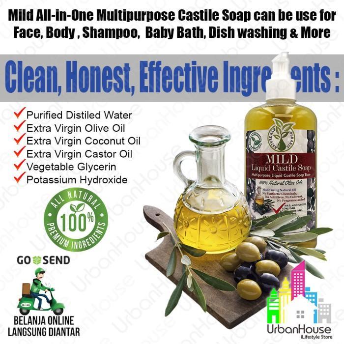 NATURE RAW ORGANIC - MILD LIQUID CASTILE SOAP MULTIPURPOSE SABUN CAIR