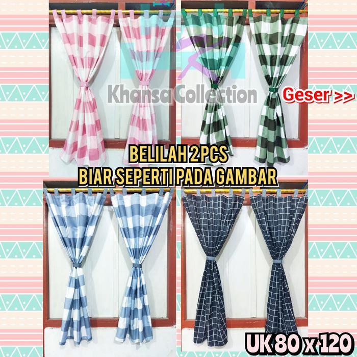 Gorden Jendela Pendek Ukuran 80x120 Korden Model Tali Perekat Kain Kain