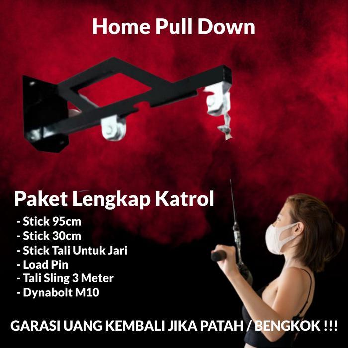 Pull Down Katrol Home Gym Pulldown Tricep Paket Lengkap Bracket 2 Katrol 2 Bering Hand Grip 95cm