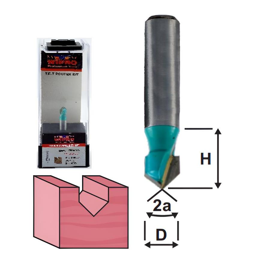 WIPRO Mata Router V-Grooving 90 Derajat / Mata Profil V-Grooving / WIPRO V-Grooving Bits - 201 - 2