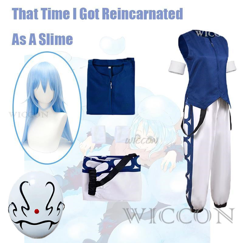 Rimuru Tempest That Time I Got Reincarnated As A Slime Season 2 Cosplay Costume Wig Anime Blue Shirt