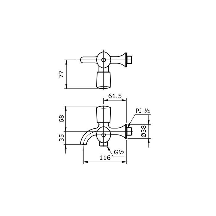 Kran cabang TOTO TX131L - Keran Cabang - Kran TOTO