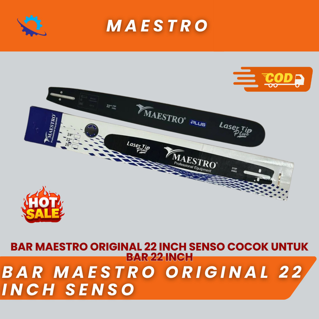Bar MAESTRO Original 22 Inch ASLI BISA COD Cocok Chainsaw Senso 22 Inch