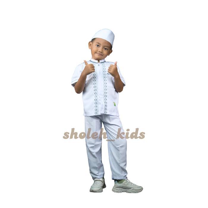 Sholeh_Kids Koko Anak Series Azril Pul Kancing Atas Sampi Bawah Dengan Aksen Bordir Yang Mnenarik (