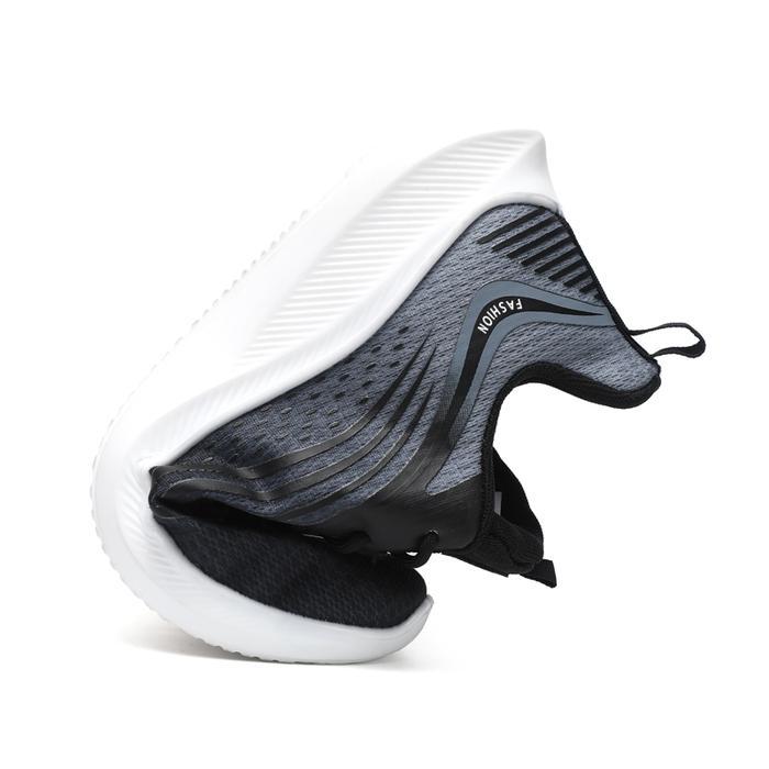 Aerostreet - Sepatu Sneakers Casual Hitam Putih Pria Lari Sepatu Olahraga Sekolah Running Shoes