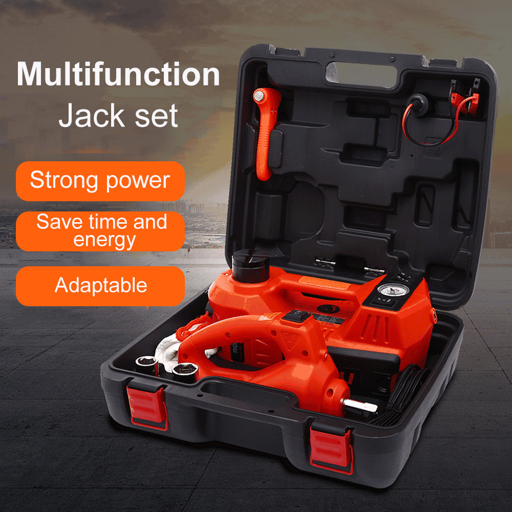 1 Set DC 12V 5Ton Car Jack Lifting Equipment Cooper Motor Portable Tire Jack Electric Hydraulic Jack