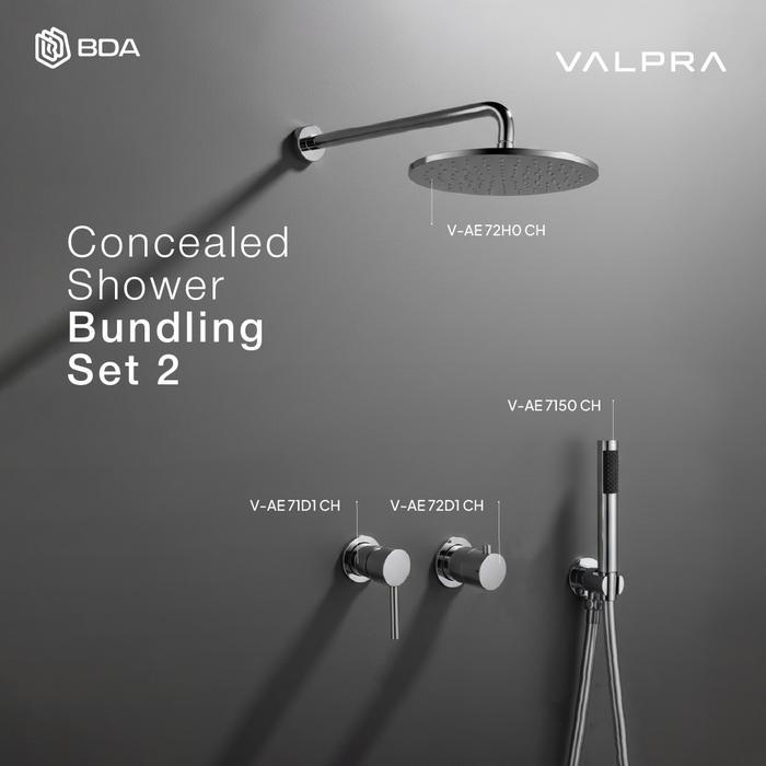 Valpra Shower Set Tanam Kamar Mandi Headshower Handshower Wall Mount Shower Set Concealed
