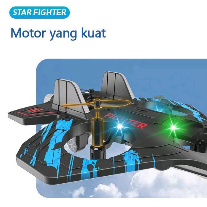 MAINAN PESAWAT REMOTE CONTROL STUNT FIGHTER DRONE RC TERBANG DENGAN KONTROL REMOT DAN AKSESORI