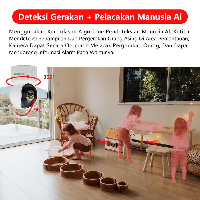 XIHANCAM Smart CCTV Indoor Wifi 5MP Camera 360 CCTV Rumah IP Kamera CCTV Wifi Jarak Jauh Lewat HP