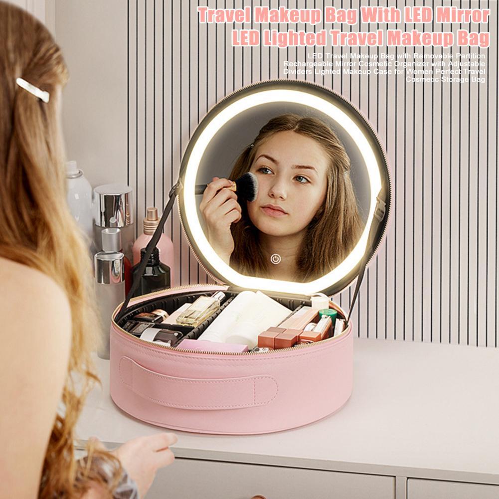 Travel Makeup Bag with Led Mirror Rechargeable Led Makeup Mirror Rechargeable Led Travel Makeup Bag