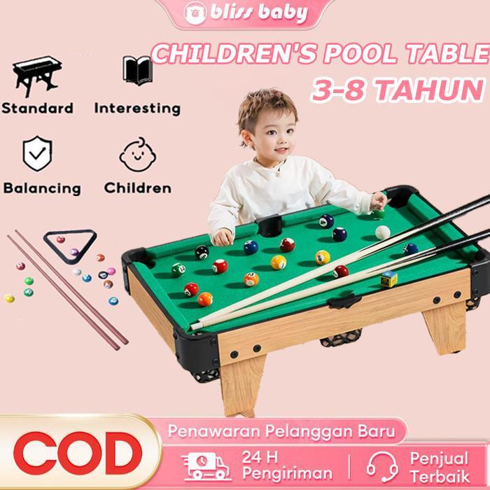 CODBLISS BABY MEJA BILIAR MINI UNTUK ANAK KAYU DENGAN SET MEJA BILIAR KAKI TINGGI MINIATUR RUMAH