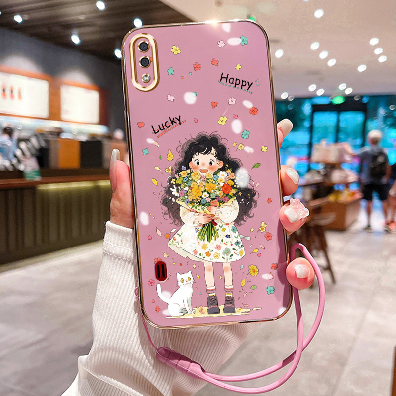 Casing Hp Untuk Samsung Galaxy A01 M01 Core A01 Core Case Casing Gadis anime pola plating shell HP K