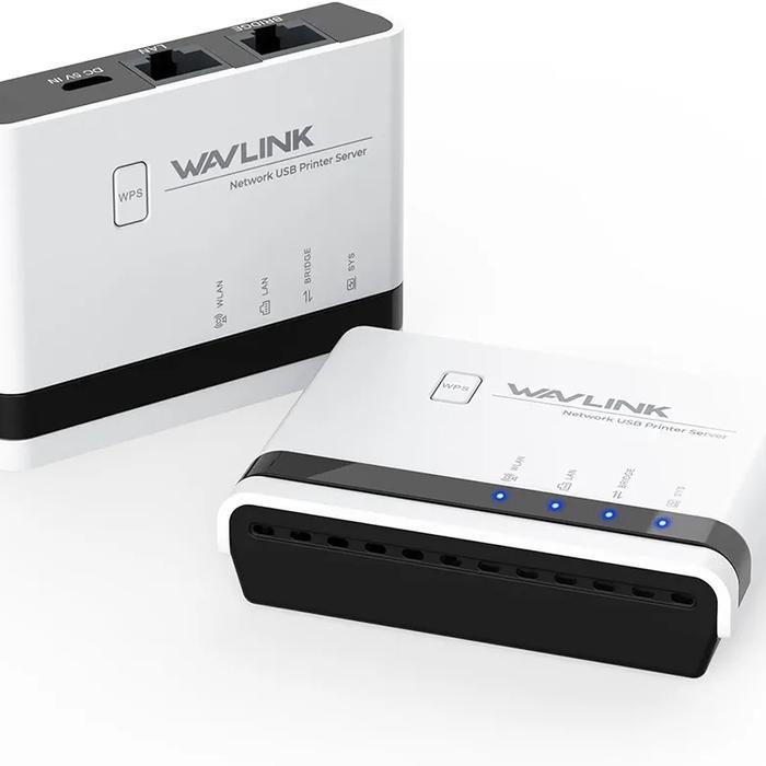WAVLINK Wireless Print Server, USB WiFi Print Server with 100Mbps LAN & Bridge,