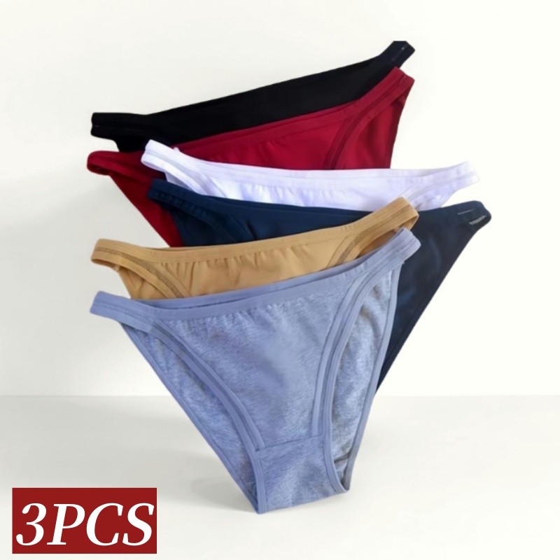 3Pcs/Set Cotton Panties Women Brazilian Panties Low Rise Briefs Female Underpants Sexy Lingerie