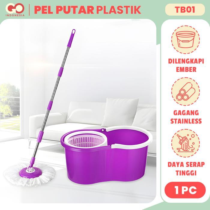 TERLARIS GO - Spin Mop 360 Rotate Alat Pel Pembersih Lantai Super Rotary Pelan Praktis Alat Pel