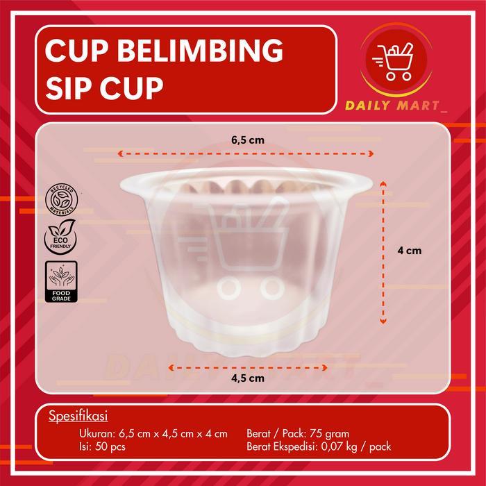Gelas Plastik Belimbing isi 50pcs Cup Puding Jelly Belimbing Isi 50 PCS