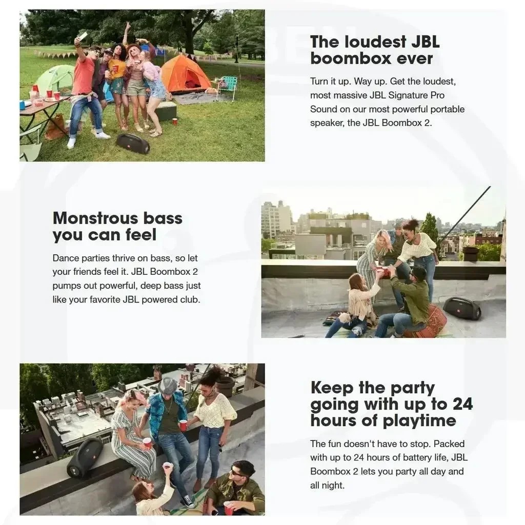 JBL Boombox 2 Portable Wireless Bluetooth Speaker Boombox Waterproof Loudspeaker Dynamics Music