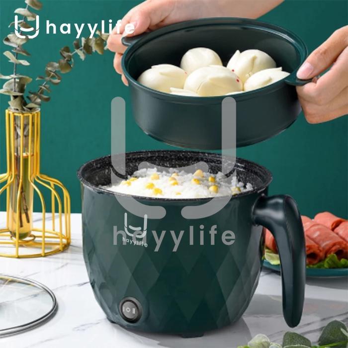 Philips - Panci Listrik Anti Lengket 1.5 Liter Kukusan Stainless Hemat Listrik Kukusan Tutup Kaca