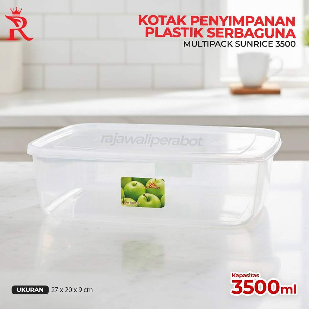 [3 Pcs] Storage Box Kotak Boks Plastik Transparan PP Container Kulkas Multipack Serbaguna 3500 ml