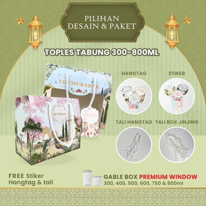 ORIGINAL Gable Box Lebaran toples tabung - Muat 2 toples tabung 500-800ml/Muat 4 toples tabung
