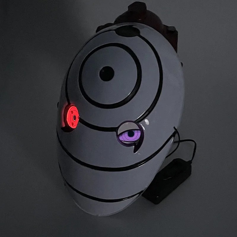 Naruto Cosplay Mask Anime Figure Uchiha Obito Emit Light White Mask Kids Toy Anime Madara Cosplay