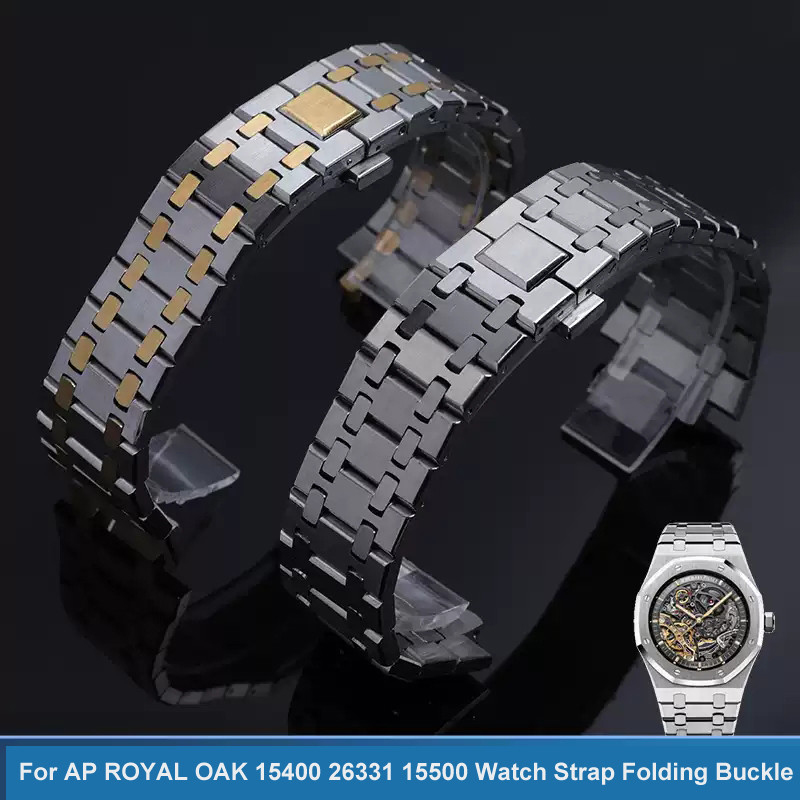 Watchband 26mm Men Women Full Stainless Steel Bracelet For AP ROYAL OAK 15400 26331 15500 Watch