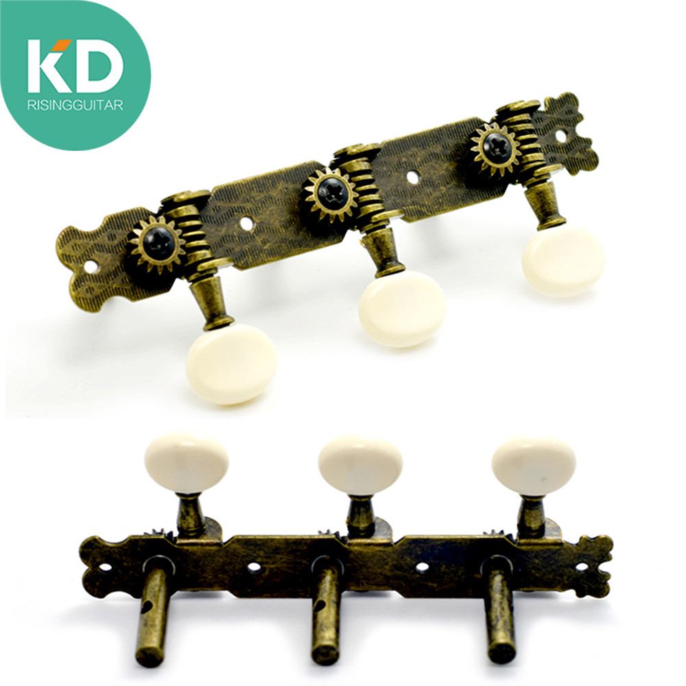 KD Classical Guitar Tuning Peg Antique Bronze Guitar Pegs Oval Button Machine Head Guitar Repair