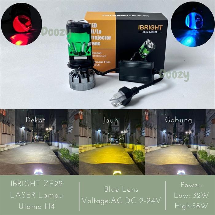 Ibright Ze22 Laser Lampu Utama H4 Led Promo