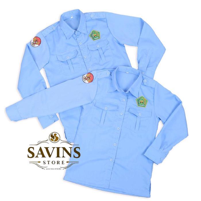 KEMEJA KEMENAG BIRU MUDA BAJU PDH KEMEMAG/KEMENTERIAN AGAMA BIRU MUDA WANITA DAN PRIA TERBARU Katun