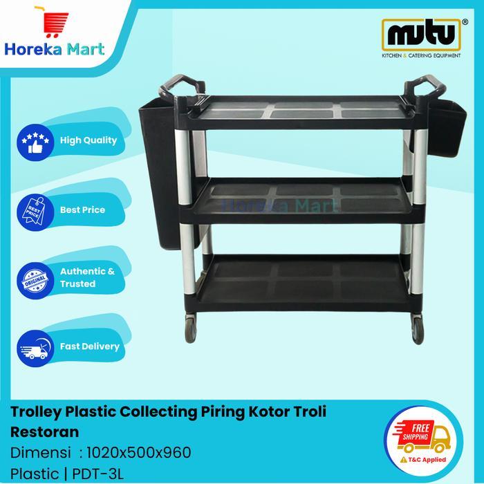 Troli Piring Kotor Restoran Troli Plastik Collect Bin Pengangkut Piring MUTU PDT3L