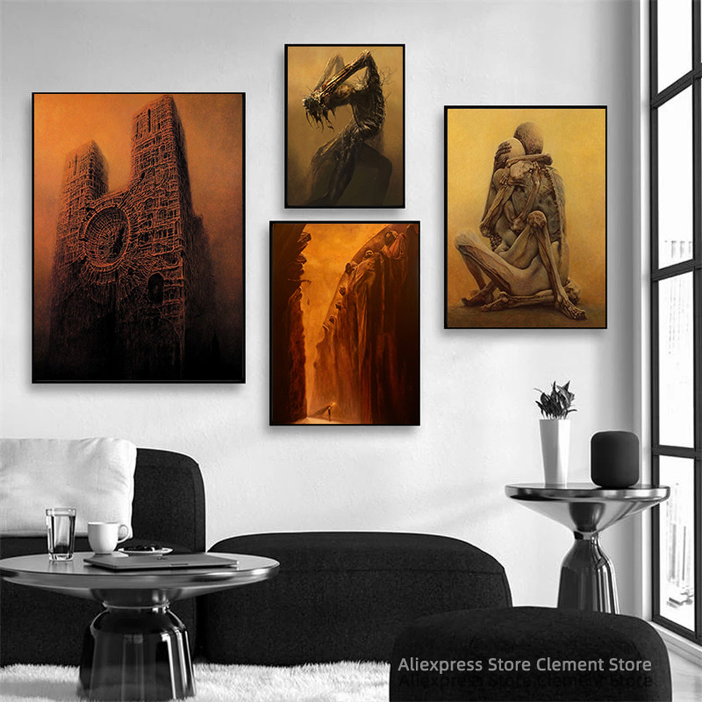 Terlaris Zdzislaw Beksinski Art Poster, Fantasy Dream Art poster Canvas