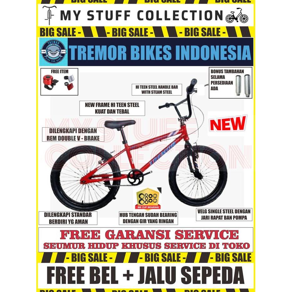 SEPEDA BMX ANAK DAN DEWASA UKURAN 20 INCH FRAME HI TEEN STEEL BONUS BEL + JALU BONCENGAN BELAKANG