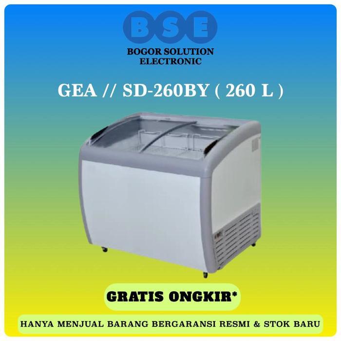 Freezer Sliding Curve Glass GEA 260 Liter SD-260-BY GEA SD260BY 260L