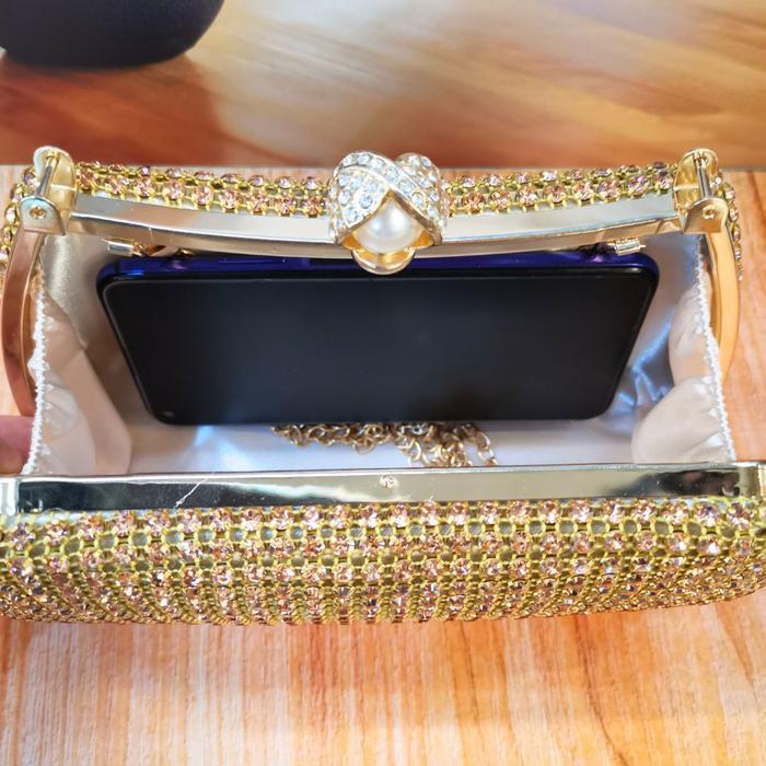 Tas Pesta Wanita Lokal Kristal Kondangan Terkini Terbaru Ori Mewah Elegant Elegan Dompet Pesta Unik