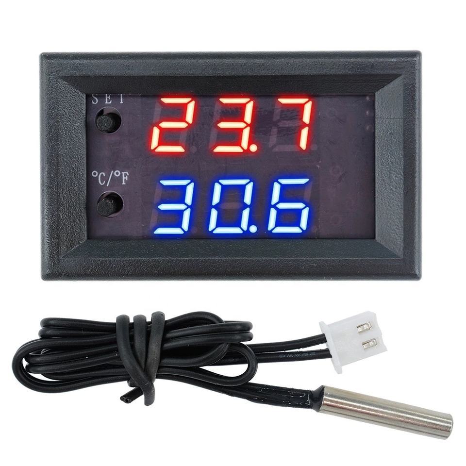 LED Digital DC 12V Pengontrol Suhu Elektronik Sensor Tahan Air NTC yang Dapat Diprogram W2809