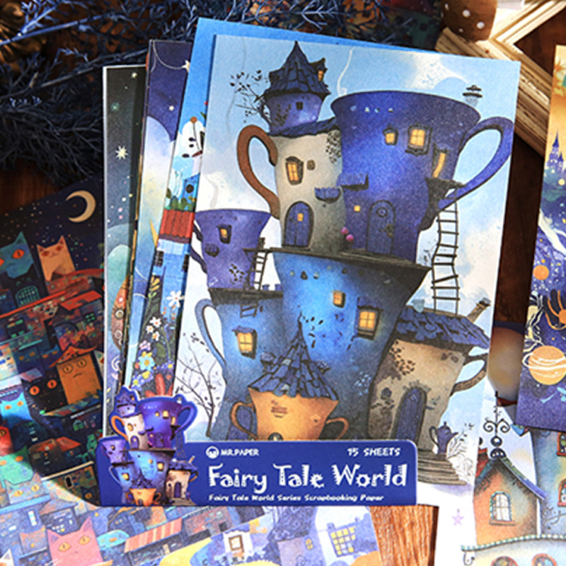 Mr Paper 30pcs Fairytale world series material paper handbook material background decorative paper