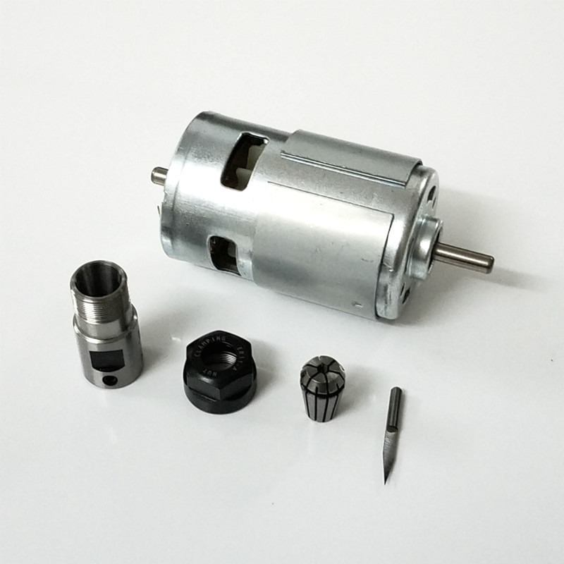 FNICEL 775 DC Motor 12-36V Ball Bearing Spindle Motor W/ ER11 Extension Rod Carving Knife for CNC