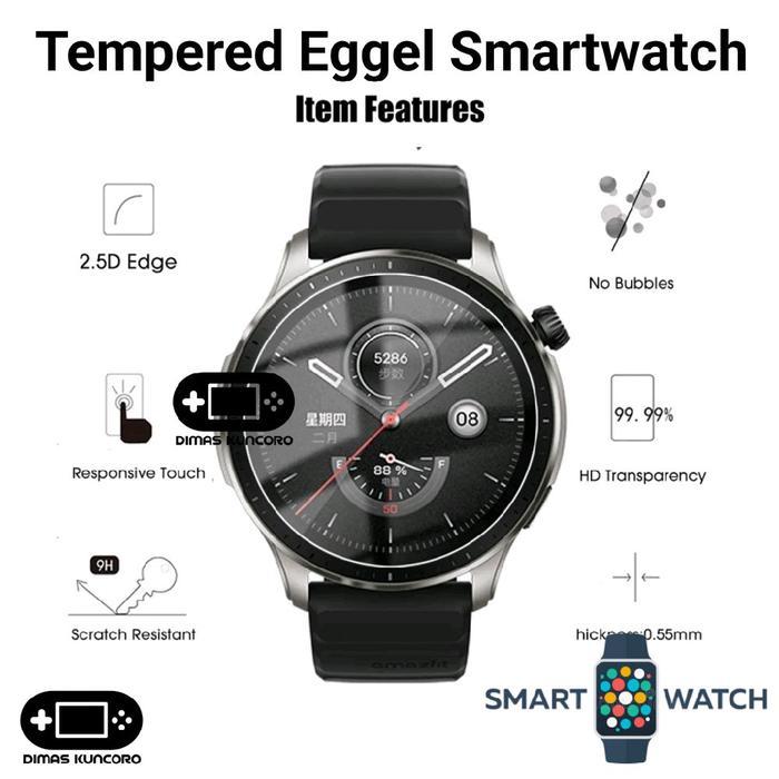 TEMPERED EGGEL SMARTWATCH ANTI GORES GLASS SCREEN GUARD PROTECTOR LCD EGGEL TEMPO 4 PRO 4R 4 ACTIVE