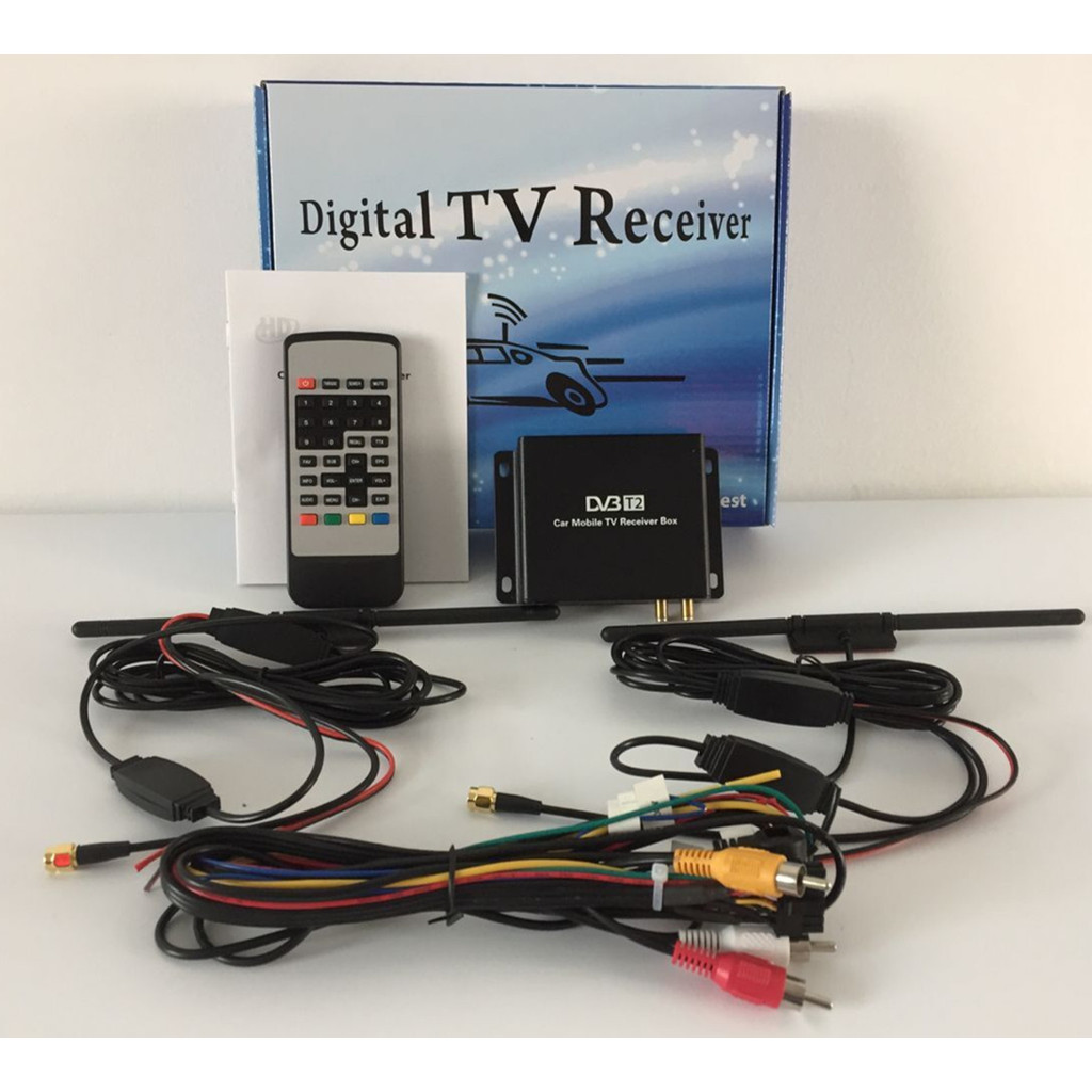 BELI SEKARANG 1080P Mobile DVB-T2 Car Digital TV Receiver Real 2 Antenna for Russia Thailand Columbi