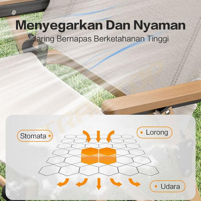 Kursi Lipat Dengan Gagang Kayu Kursi Camping Kermit Kursi Pantai Lipat Beban 150kg