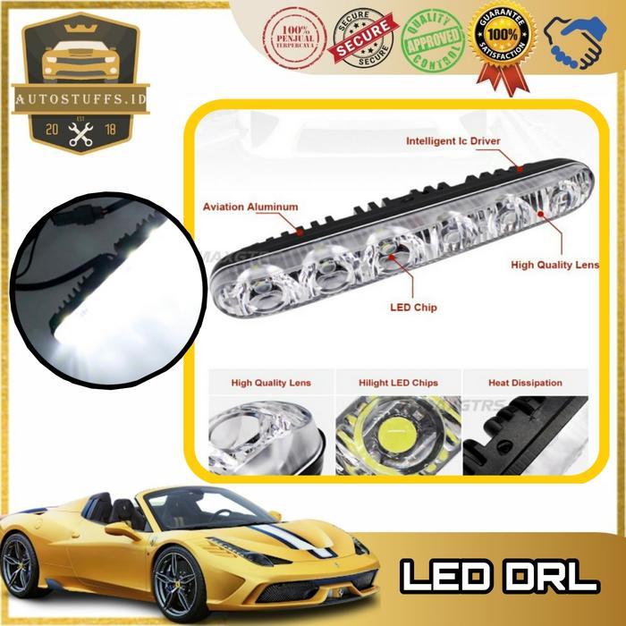 LAMPU DRL LED/DRL LED 6 TITIK/LAMPU LED DRL MOBIL UNIVERSAL++++.......