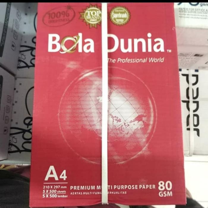 KERTAS A4 80 GRAM BOLA DUNIA