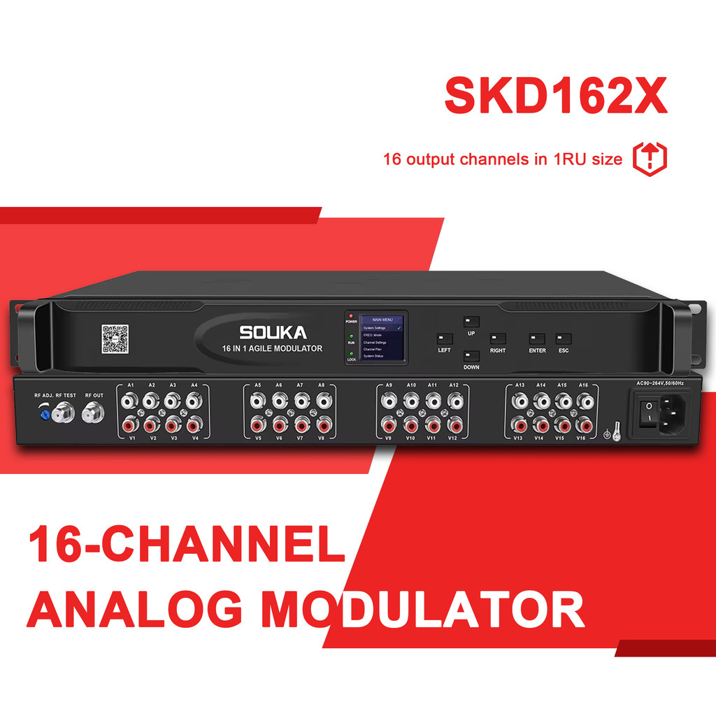 BESTPRICE 16-channel cable TV agile analog modulator, AV to RF, hotel factory TV front-end equipment