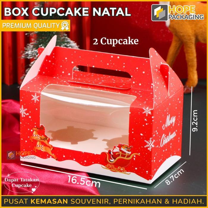 Box Kotak Cupcake Edisi Natal / Box Hampers Natal / Hampers Cupcake / Kotak Box Kue Natal / Kotak