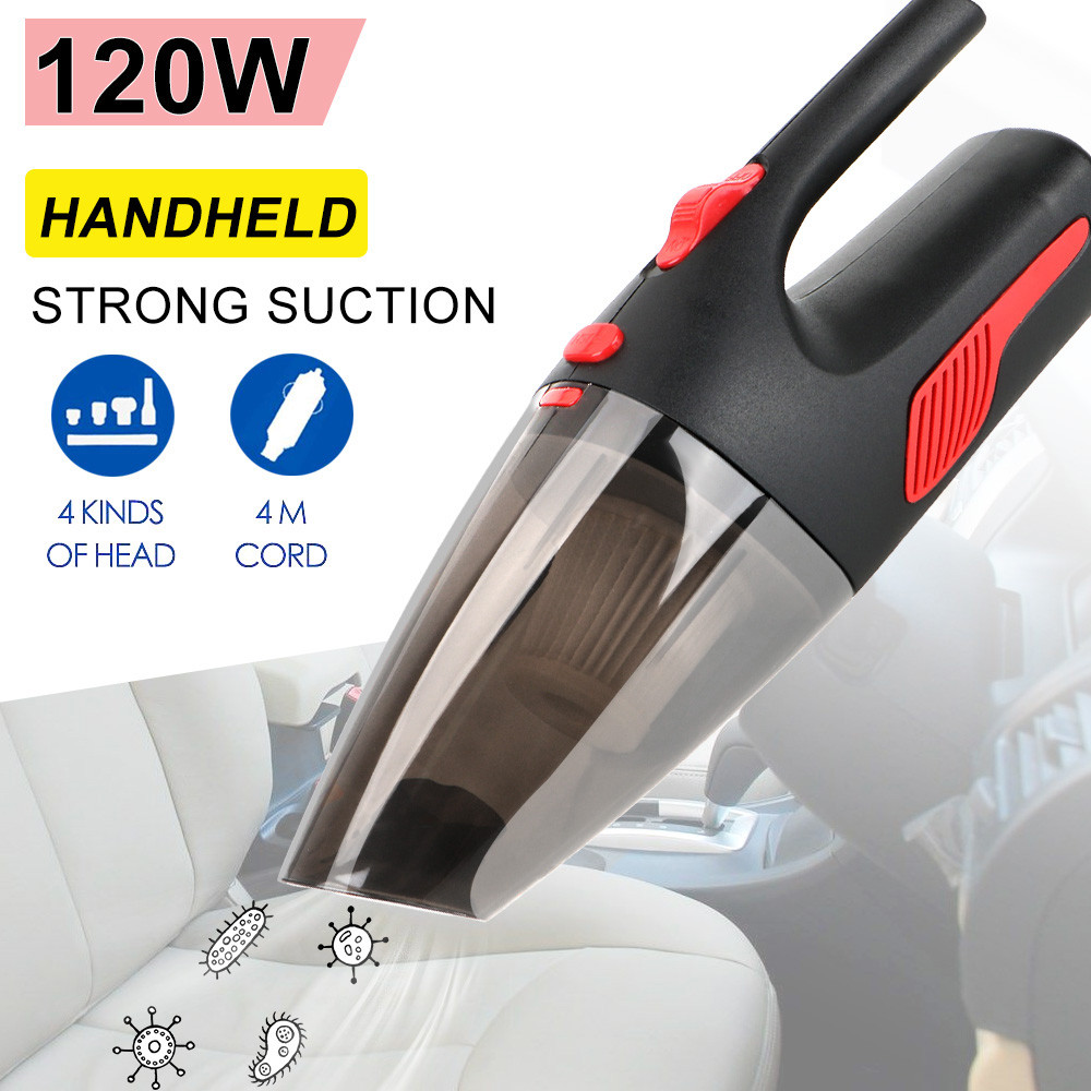 120W 12V 5000PA Super Suction Wet Dry Dual-Use Cigar Lighter Adapter Handheld Car Vacuum Cleaner