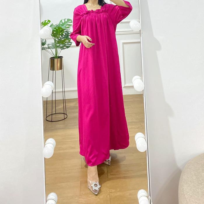 TERLARIS [DASTER DINDA BUSUI POLOS - PAULA VERSI BUSUI - RAYON TWILL TEBAL] DASTER GAMIS DRESS RAYON