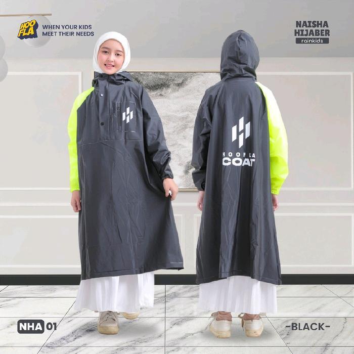 Jas Hujan Hijaber Anak Naisha Hijaber Rainkids Jas Hujan Anak Perempuan Hoofla Gamis Tebal Syari