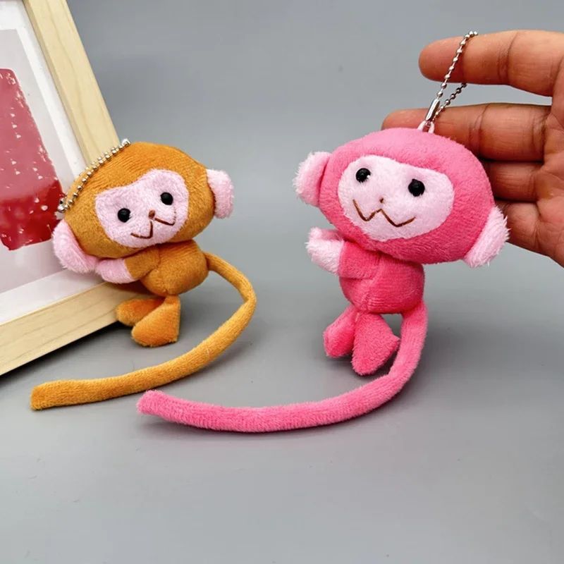 New 1Pcs Cute Animal Little Monkey Plush Doll Toys Pendant Keychain Backpack Hangings Decoration