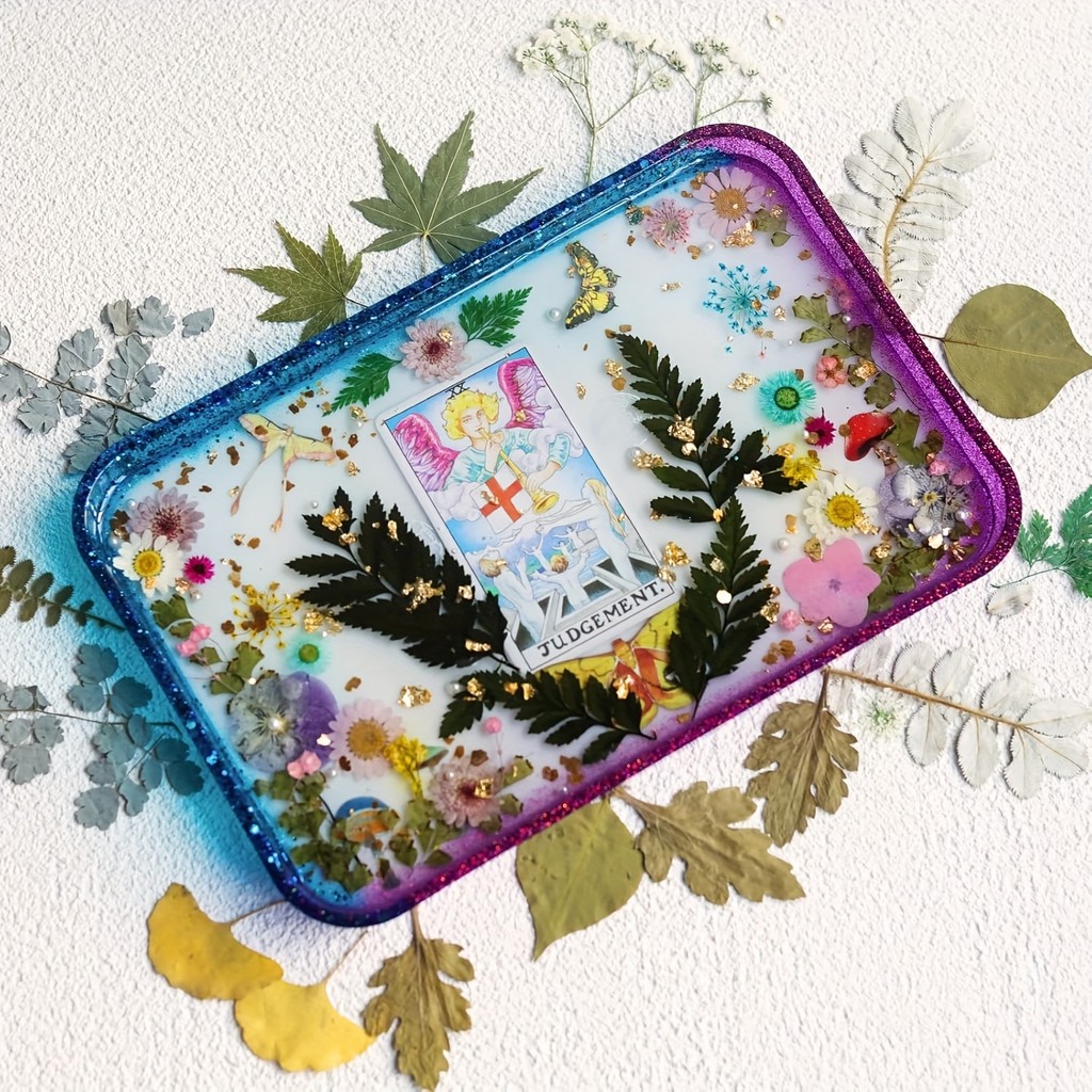 Resin Tray Mold, Rectangle Rolling Tray Molds For Resin, Sturdy Silicone Tray Molds With Edges,