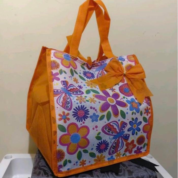 TAS HAJATAN SPUNDBON PITA PRINTING VINTAGE TEBAL UKURAN 22 X 22.TAS HAJATAN MURAH/TAS BOX NASI/TAS